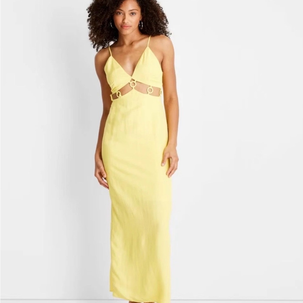 Yellow Sleeveless Ring Detail Maxi Dress-Future Collective by Jenee Naylor
